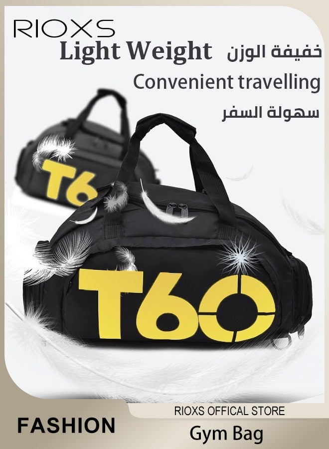 Gym Sacks For Men Women,Gym Bag With Shoes Compartment & Wet Pocket,Versatile Duffle Bag,Protable Bag For Travel Sports Fitness Yoga,Sports Holdall Backpack