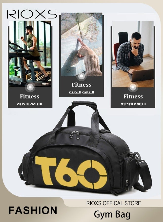 Gym Sacks For Men Women,Gym Bag With Shoes Compartment & Wet Pocket,Versatile Duffle Bag,Protable Bag For Travel Sports Fitness Yoga,Sports Holdall Backpack