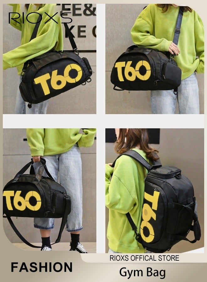 Gym Sacks For Men Women,Gym Bag With Shoes Compartment & Wet Pocket,Versatile Duffle Bag,Protable Bag For Travel Sports Fitness Yoga,Sports Holdall Backpack