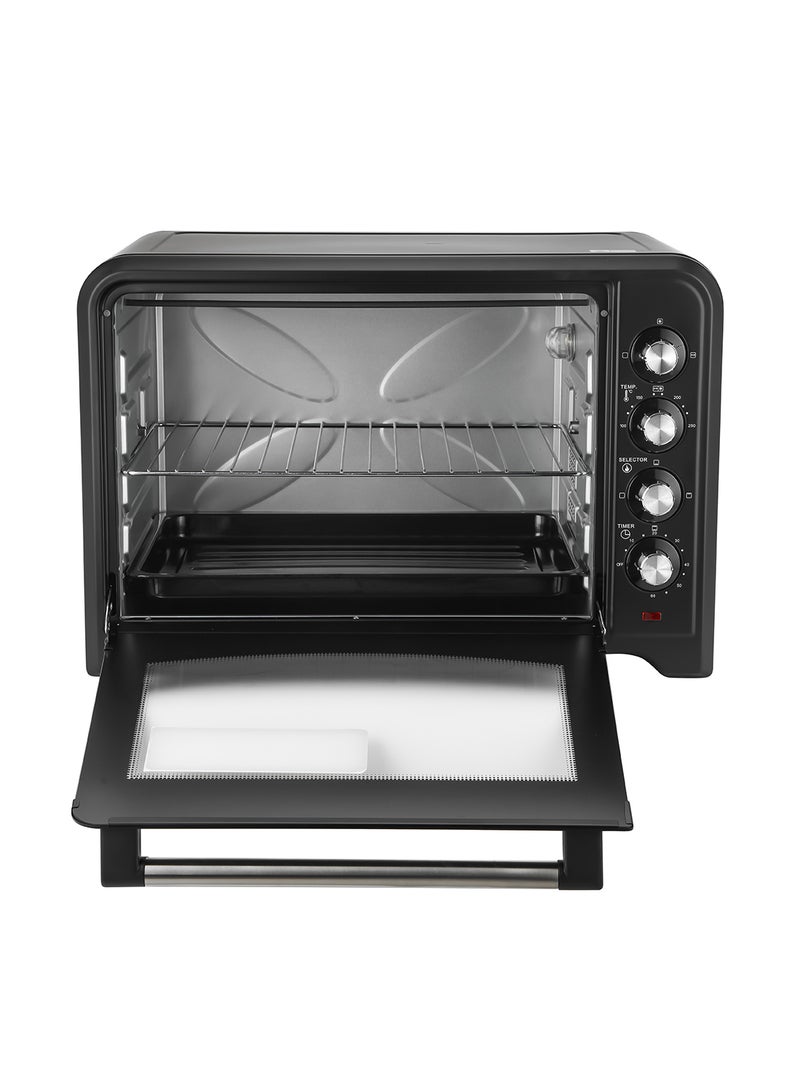 Electric Oven 60 L 2000 W| Rotisserie, Convection Functions and Inner Lamp| Easy to Use Control Knobs, 4 Stages Heating Selector, 100-230 Degree Celsius Adjustable Temperature|60 Minutes Timer Perfect for Baking, Roasting, Cooking Meat, Cakes Etc.| 2 Years Warranty 60 L 2000 W GO4401NV Black/Silver