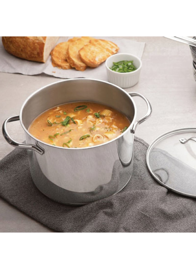Since 1911,Made in Brazil- Una 24cm 7.7L Stainless Steel Stock Pot with Tri-ply Bottom