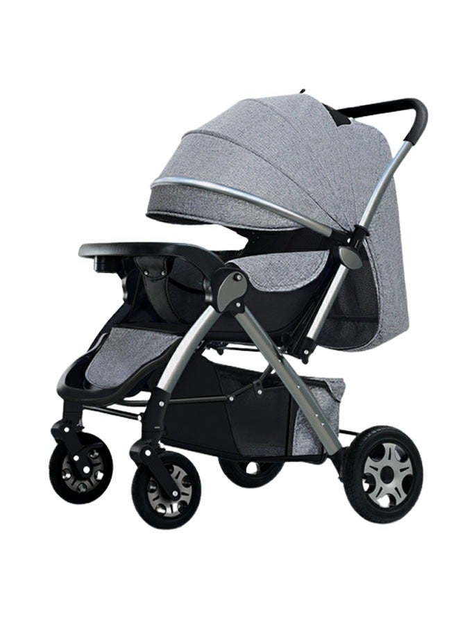 Deluxe Foldable Baby Stroller - Portable Multifunctional Travel Pram For Newborns And Infants With Four-Wheel Suspension