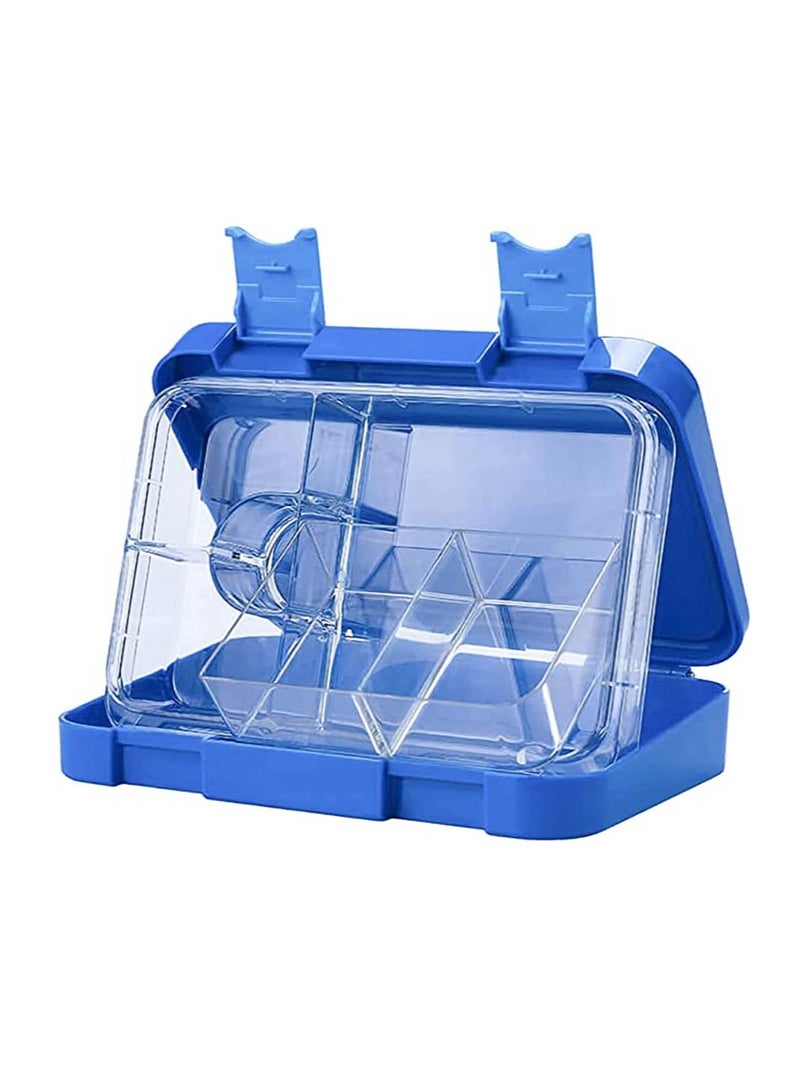Children's Bento Box-Bento Lunch Box with 6 Compartments - Leak-Proof Lunch Box for Boys, Girls, BPA-Free, Microwave Dishwasher Safe, Lunch Box for School (Blue)
