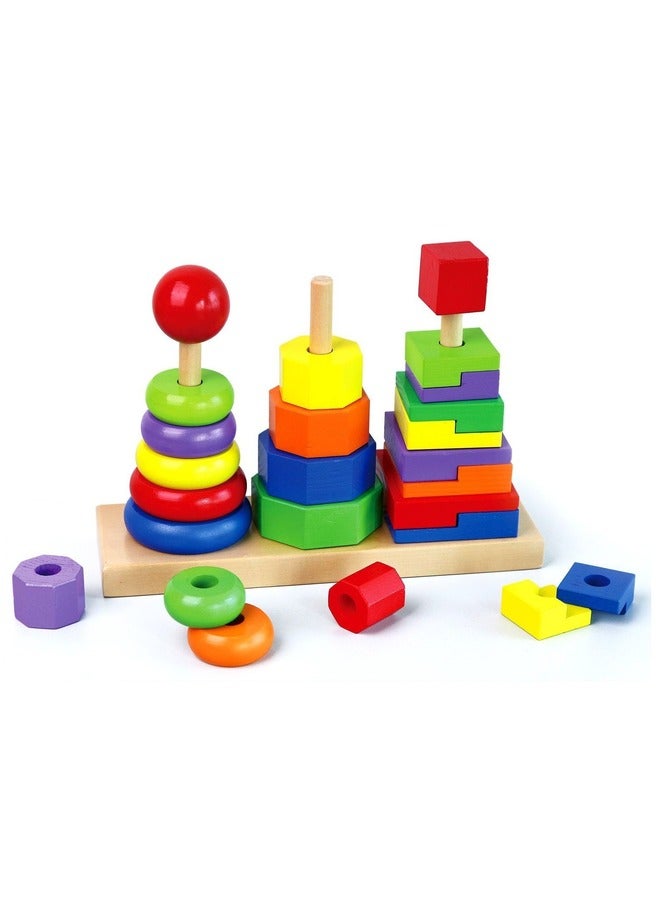 Wooden Geometric Stacker 50567Vg