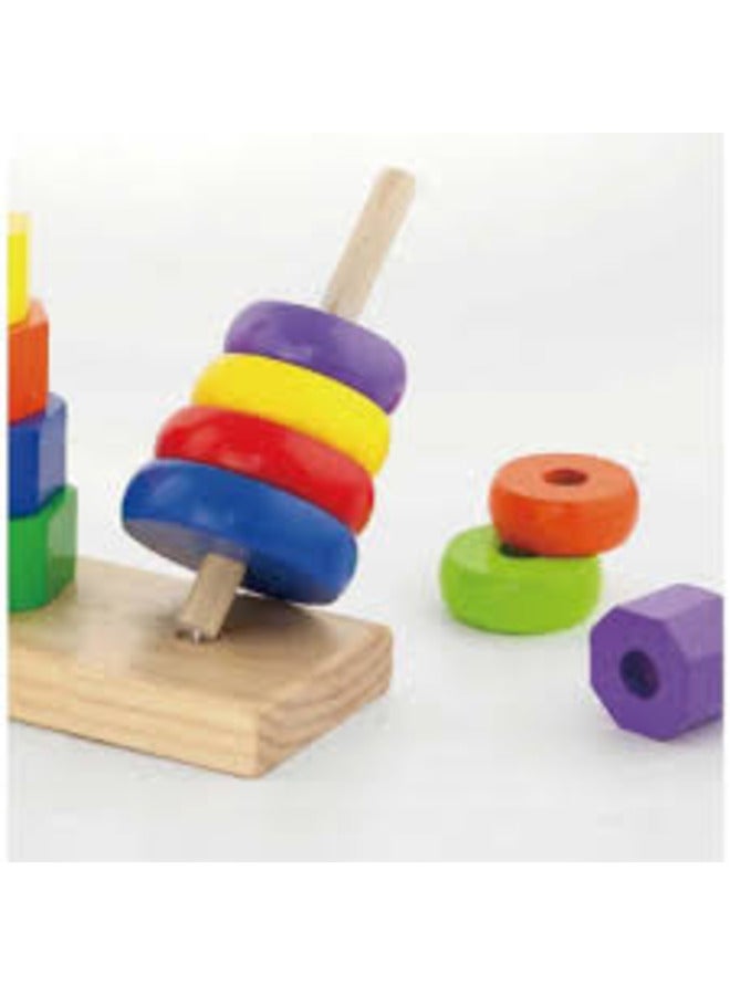 Wooden Geometric Stacker 50567Vg