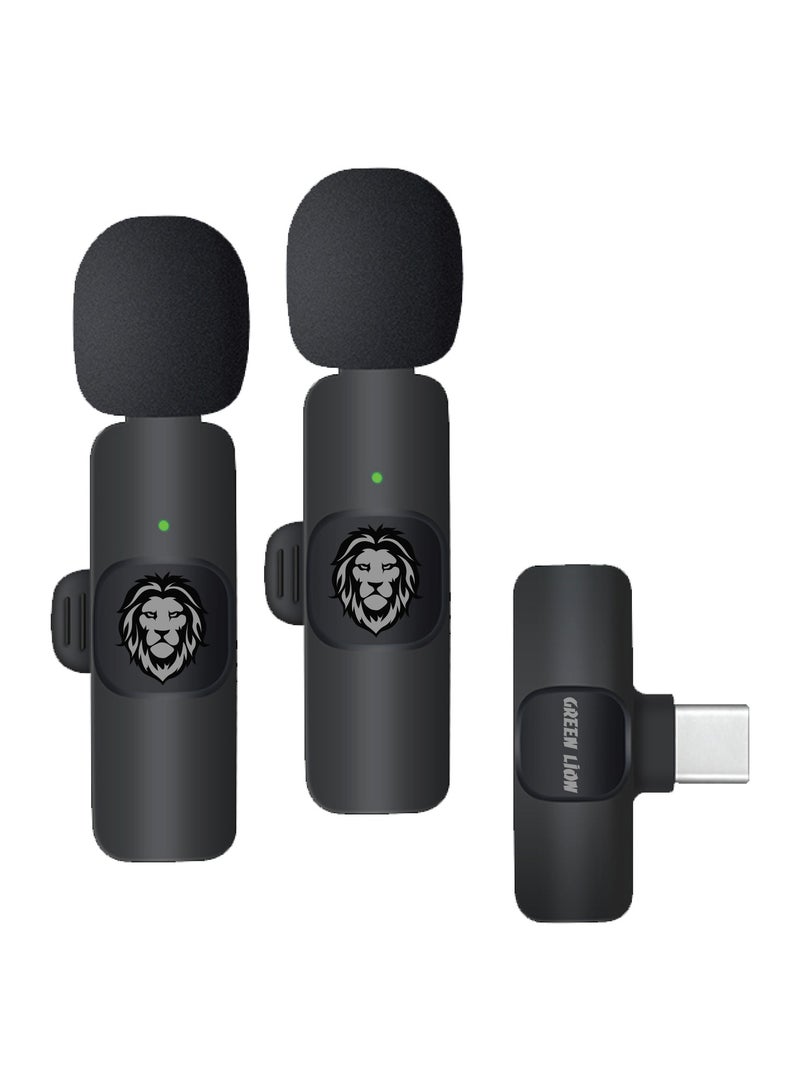 3 In 1 Wireless Microphone / 60mAh Battery Capacity / USB-A / Type-C / Lightning Plugs / 20m Accessible Reception / -42DB Sensitivity / Highly Sensitive / Digital Silicon Microphone / 64DBM Adaptive Noise Reduction / Clear Timbre / Plug & Play - Black