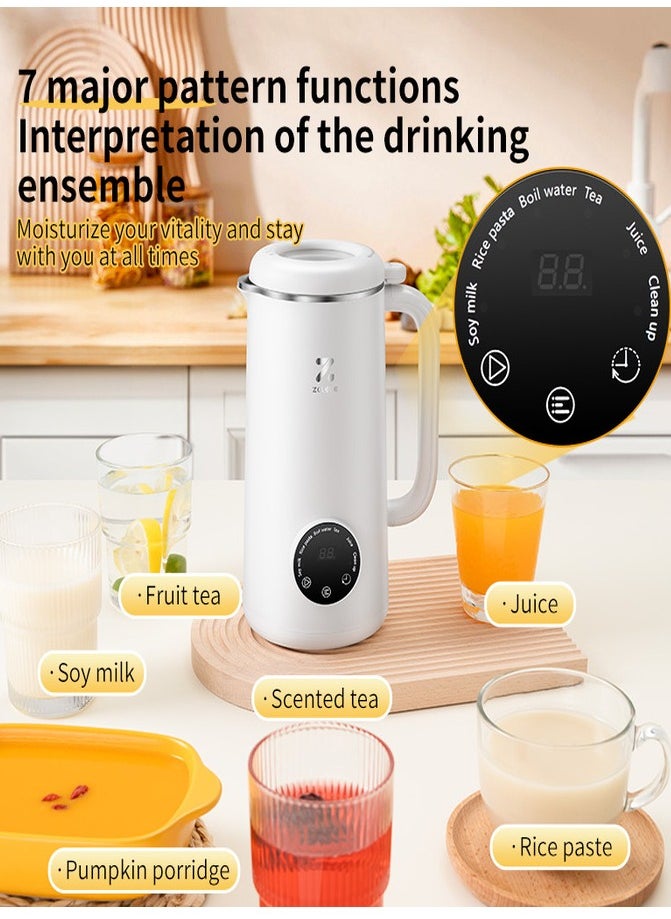 Multi-Functional Blender & Kettle 600W Power 600mL Electrice Blender with 10 Stainless Steel Blades, 4 Blending Mode  Touch Screen Make Smoothies, Juices and Soy Milk (Grinder/Chopper) MB601-White