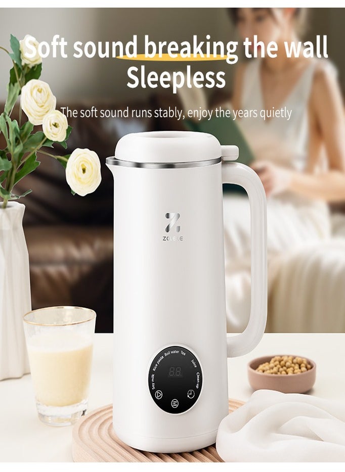 Multi-Functional Blender & Kettle 600W Power 600mL Electrice Blender with 10 Stainless Steel Blades, 4 Blending Mode  Touch Screen Make Smoothies, Juices and Soy Milk (Grinder/Chopper) MB601-White