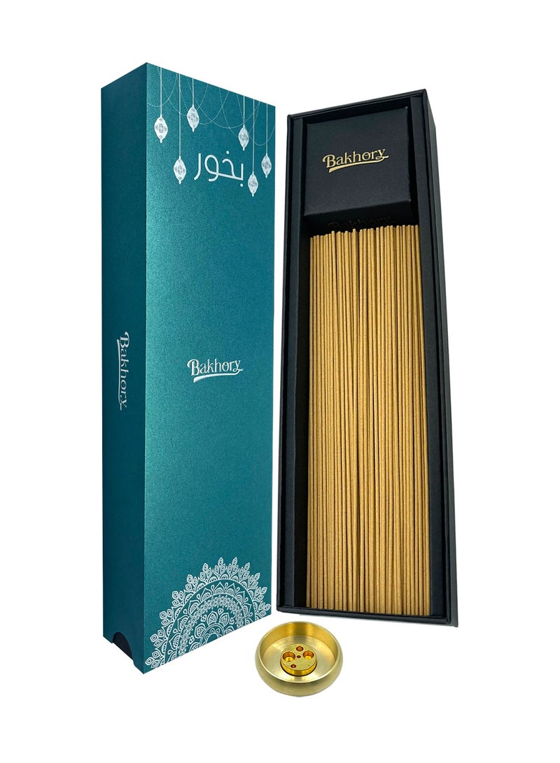 Cambodian Oud Incense Sticks, Agarwood, 1.44mm Thick 275 Sticks with Copper Incense Sticks Burner, 50 gram