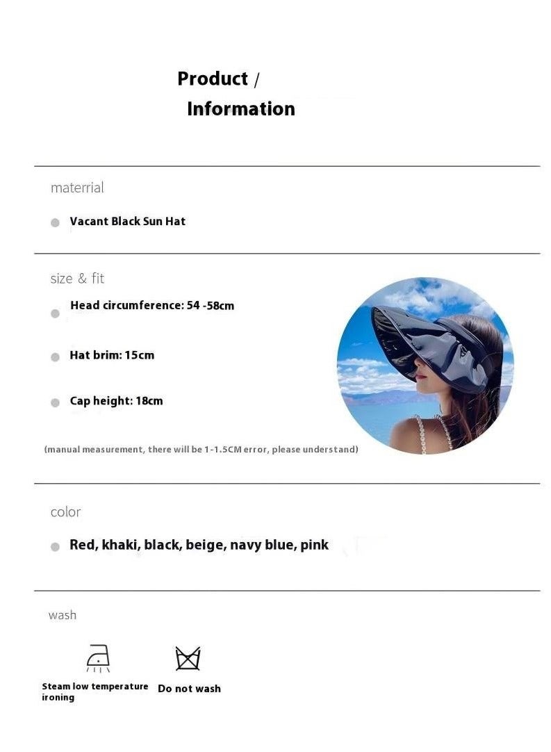 Women Sun Hat Summer Beach Caps Women Hat Wide Brim UV Protection Floppy Blue Roll Up Hat Double-Side-Wear Ponytail Hats Baseball Caps Adjustable Cap