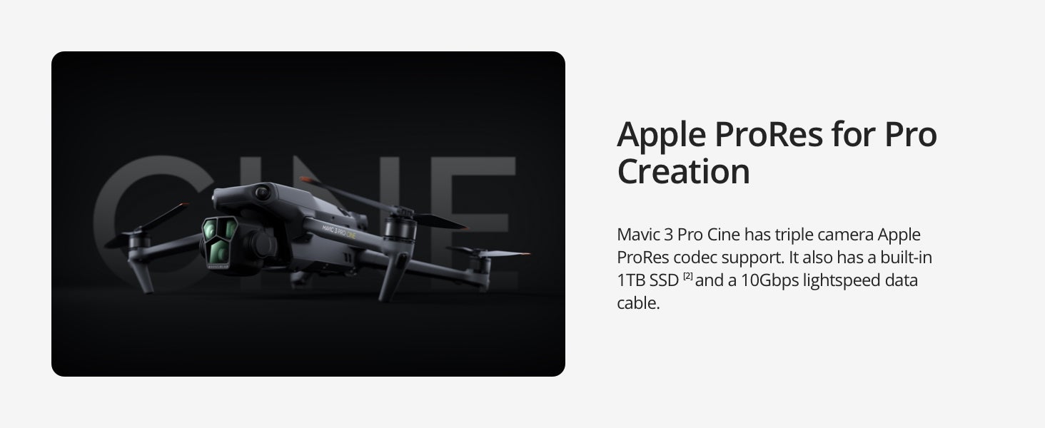 Mavic 3 Pro Cine With RC Pro, Flagship Triple-Camera Drone, Tri-Camera Apple ProRes Support With 1TB storage, 3 Flight Batteries, MOIAT Certified - UAE Version With Official Warranty Support