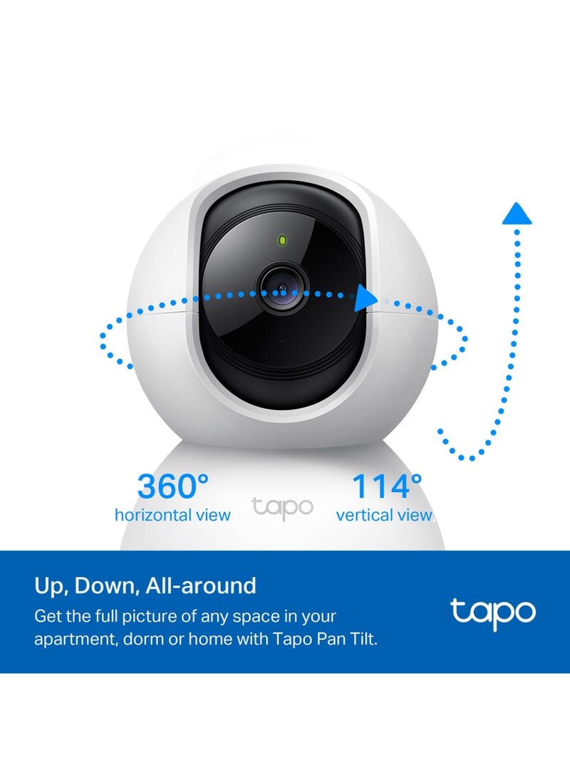 TC70 Pan/Tilt Home Security Wi-Fi CCTV Camera – 1080p HD Video, 360° Coverage, Advanced Night Vision, Motion Detection Alerts, Two-Way Audio, and Voice Control with Google Assistant & Alexa