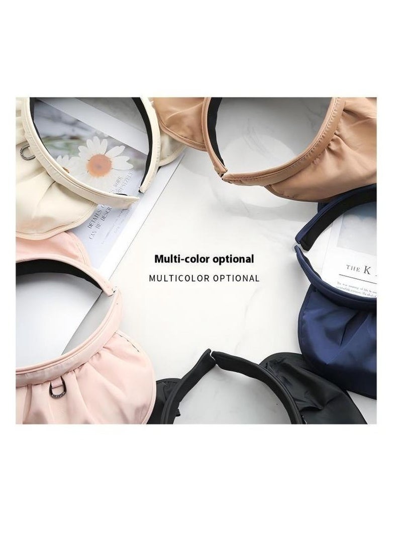 Women Sun Hat, Summer Beach Caps Women Hat Wide Brim UV Protection Floppy Brown Roll Up Hat Double-Side-Wear Ponytail Hats Baseball Caps Adjustable Cap
