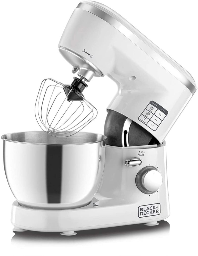 Stand Mixer With Stainless Steel Bowl 4.0 L 1000.0 W SM1000 White/Silver