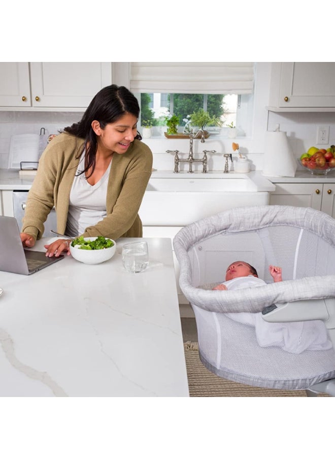 Baby Flex Bassinest, Adjustable Travel Bassinet, Easy Folding, Lightweight With Mattress And Carrying Bag, Heather Weave