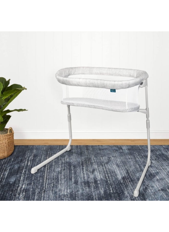 Baby Flex Bassinest, Adjustable Travel Bassinet, Easy Folding, Lightweight With Mattress And Carrying Bag, Heather Weave