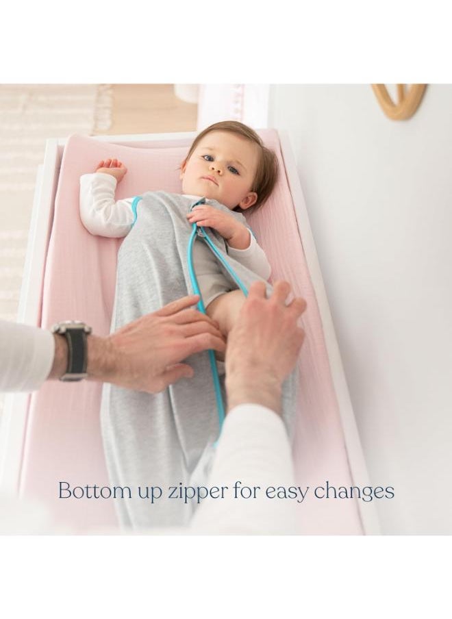 Sleepsack Ideal Temp, Baby Wearable Blanket, Tog 1.0, Heather Grey /Aqua, Small
