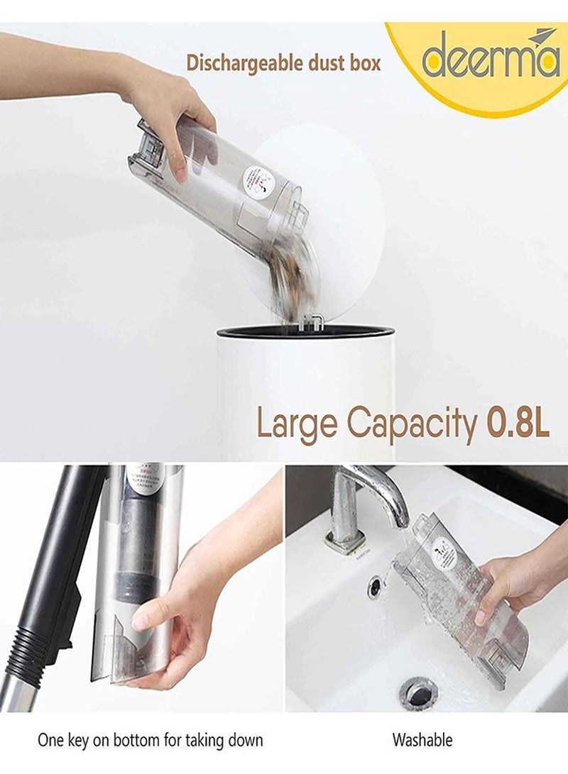 Portable Upright and Handheld Vacuum Cleaner, Pinhole Stainless Steel with 4-Stage HEPA Filtration System 0.8 L 600 W DX600 black