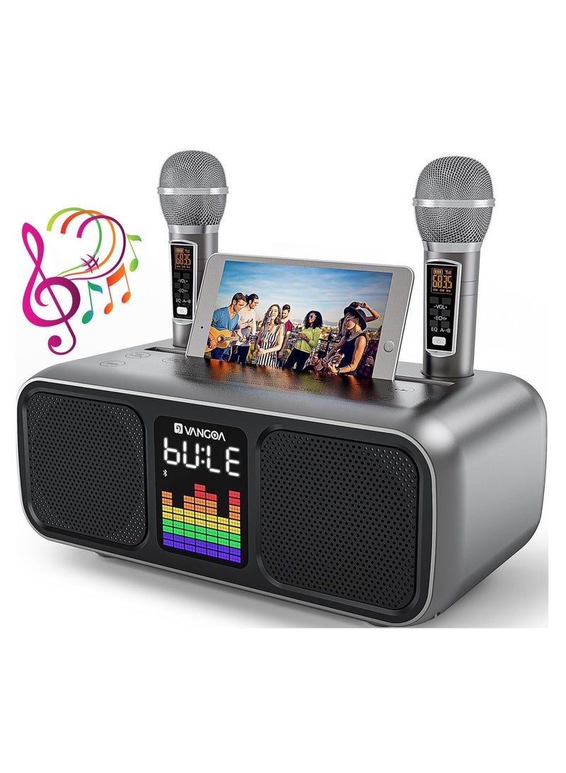 S39 Pro Portable Bluetooth Speaker With 2 Microphones UHF Wireless Karaoke Machine For Adults And Kids Speaker System With Gradual Colorful LED Lights For Home Party