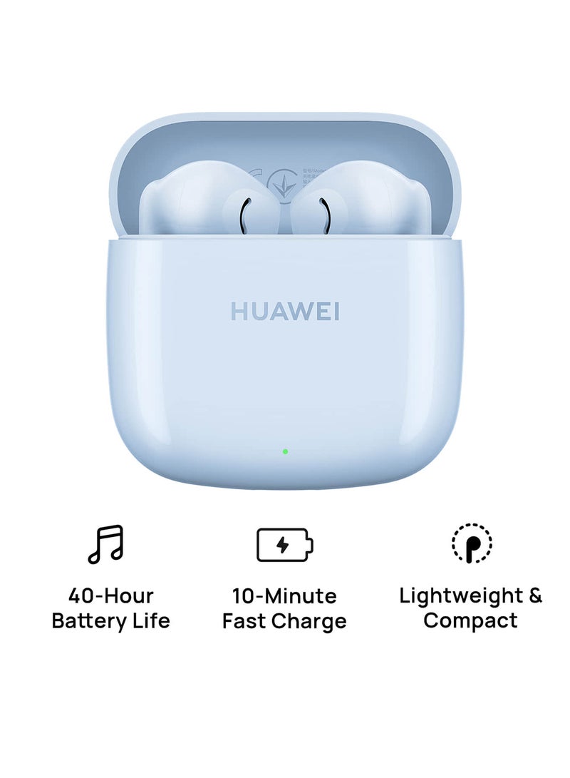 FreeBuds SE 2 In-ear Earphones, True Wireless Earbuds, 40-Hour Battery Life, 3 Hours of Music Playback on a 10-Minute Charge, Compact and Comfortable Isle Blue