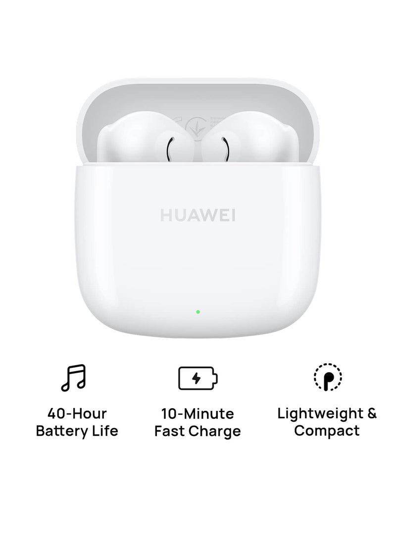 FreeBuds SE 2 In-ear Earphones, Wireless Bluetooth 5.3, 40-Hour Battery Life, 3 Hours of Music Playback on a 10-Minute Charge, Compact and Comfortable, IP54 Dust and Splash-Resistance Ceramic White