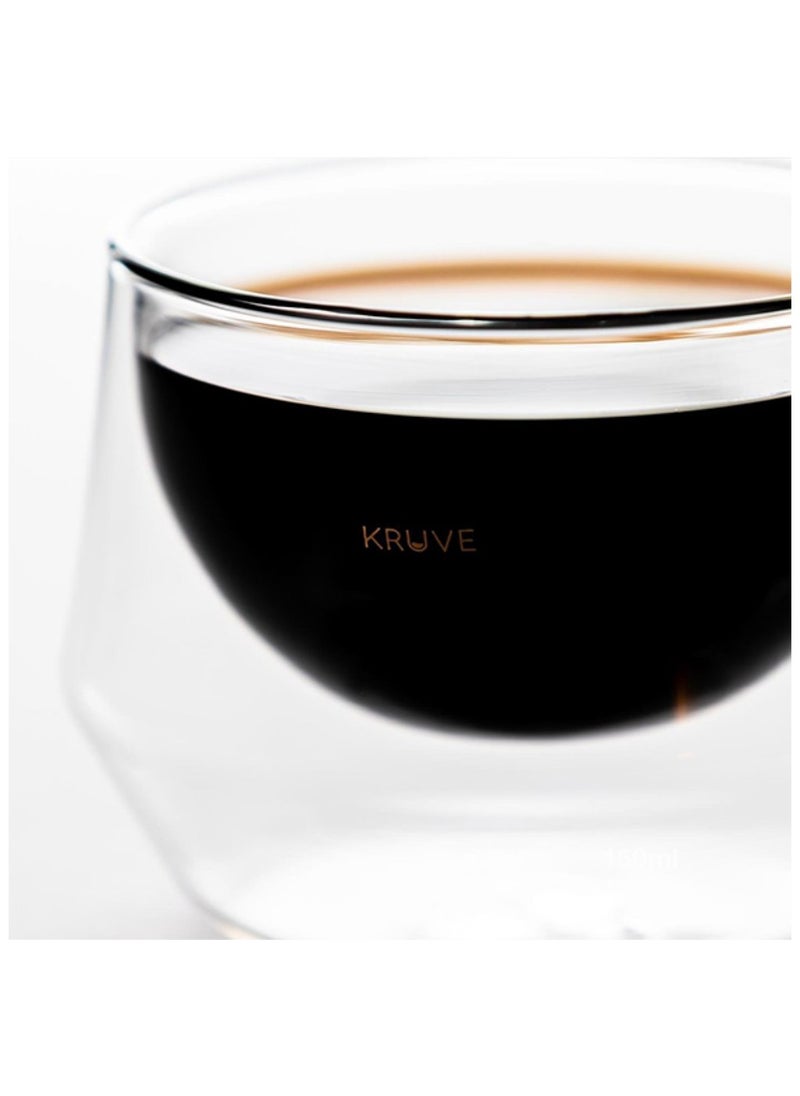 Imagine Coffee Glasses, Double-Walled Hand-Blown  Borosilicate Glass, Design Optimized for latte art - 200ml