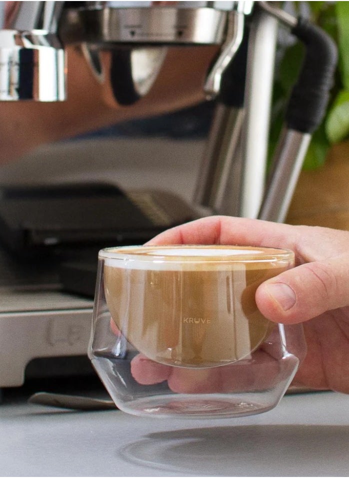 Imagine Coffee Glasses, Double-Walled Hand-Blown  Borosilicate Glass, Design Optimized for latte art - 200ml