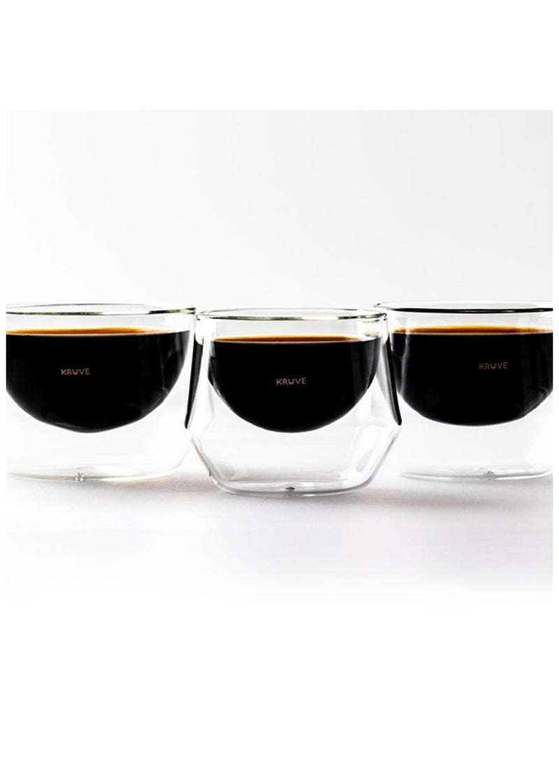 Imagine Coffee Glasses, Double-Walled Hand-Blown  Borosilicate Glass, Design Optimized for latte art - 200ml
