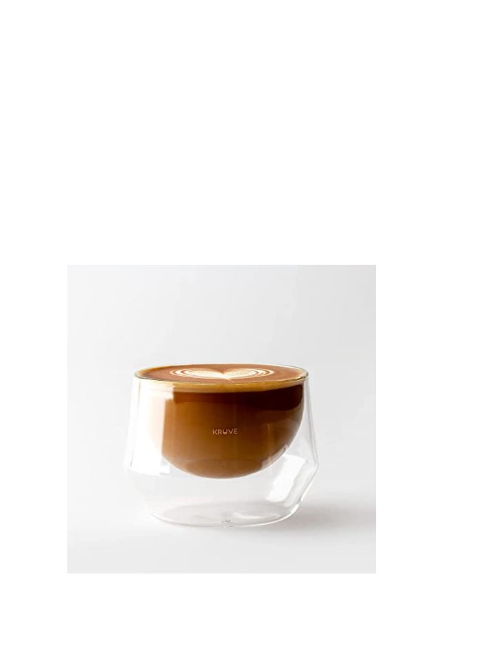 Imagine Coffee Glasses, Double-Walled Hand-Blown  Borosilicate Glass, Design Optimized for latte art - 200ml