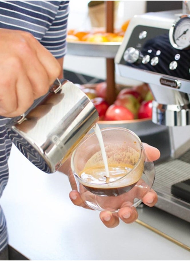 Imagine Coffee Glasses, Double-Walled Hand-Blown  Borosilicate Glass, Design Optimized for latte art - 200ml