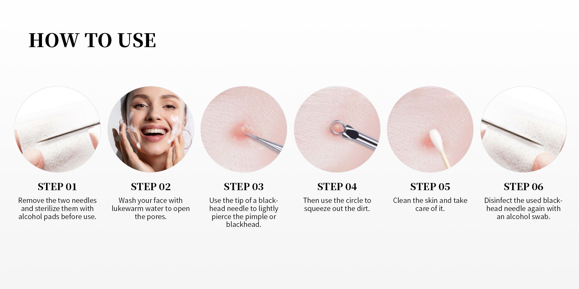 Blackhead Remover Tools 9 Pcs Pimple Popper Tool Kit with Metal Case for Blackheads Forehead