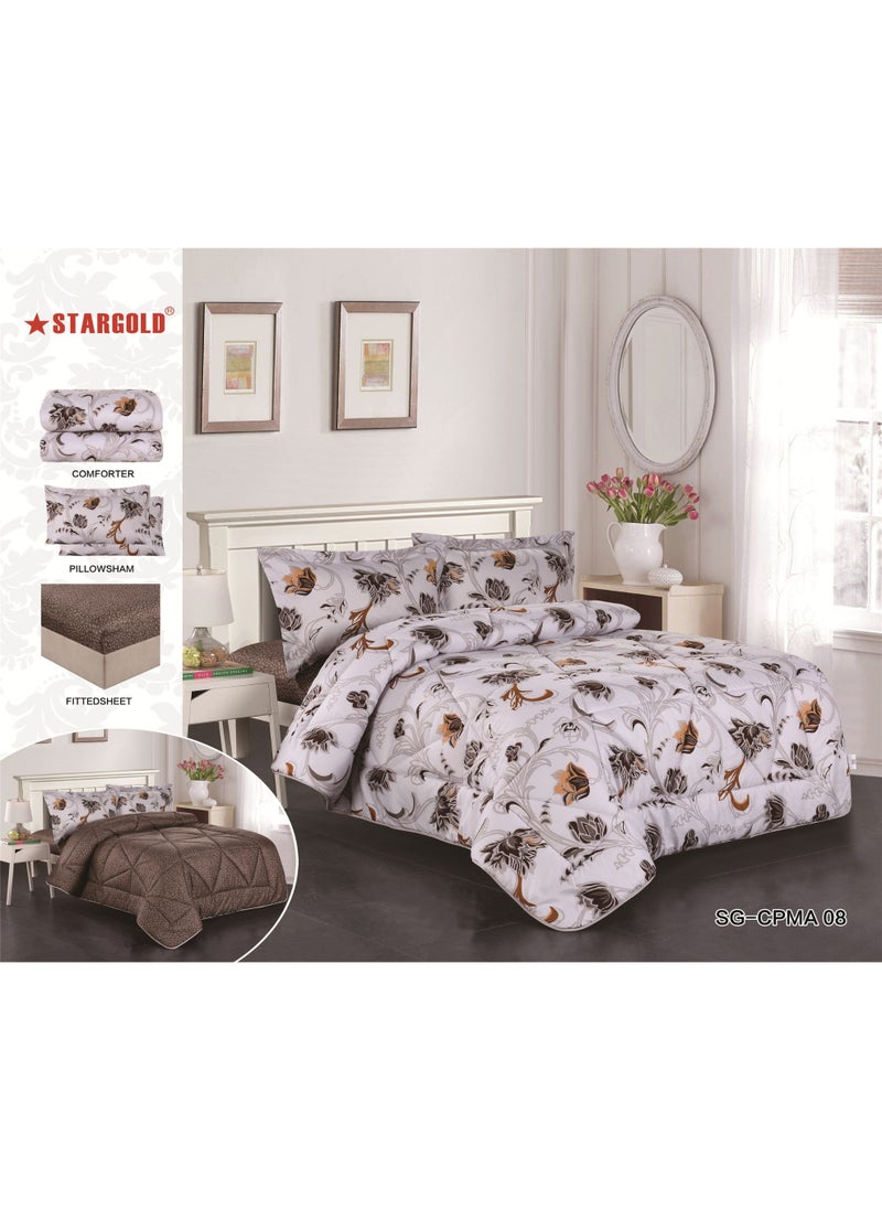 Comforter Extra Soft King Size Microfiber Printed 4 Pieces Set