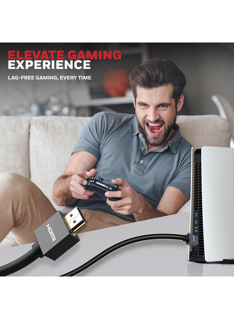 HDMI v2.0, 4K@60Hz Cable With Ethernet, 10 Mtr (32.8 ft), Upto 18GBPS Transfer Speed,High Speed With UHD Resolution, Comaptible With Television, Soundbar, Gaming Console, PC, Laptop Grey-2.0