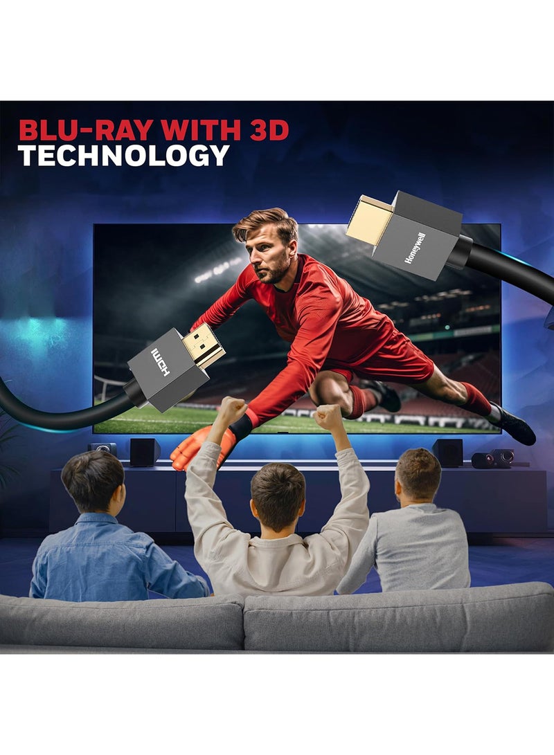 HDMI v2.0, 4K@60Hz Cable With Ethernet, 10 Mtr (32.8 ft), Upto 18GBPS Transfer Speed,High Speed With UHD Resolution, Comaptible With Television, Soundbar, Gaming Console, PC, Laptop Grey-2.0