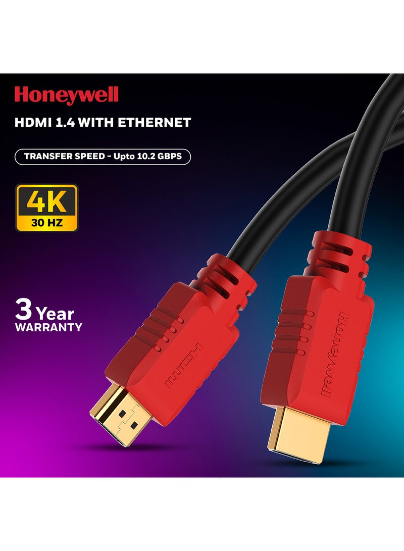 HDMI v2.0, 4K@60Hz Cable With Ethernet, 15 Mtr (49.2 ft), Upto 18GBPS Transfer Speed,High Speed With UHD Resolution, Comaptible With Television, Soundbar, Gaming Console, PC, Laptop Red Black-1.4