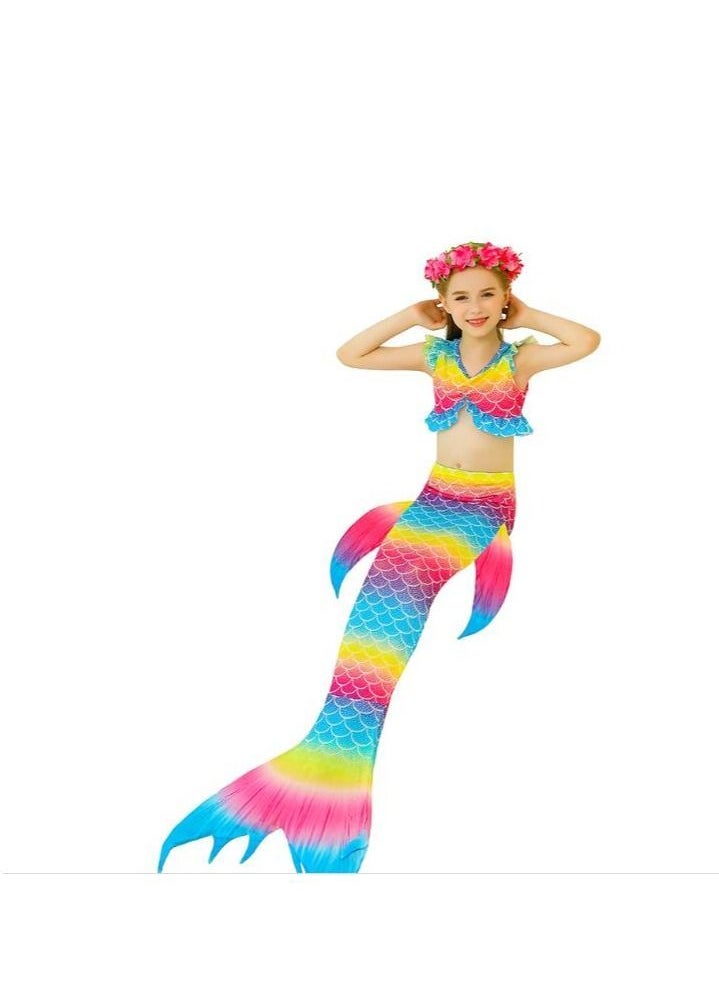3-Piece Mermaid Bathing Swimsuit Set  110CM