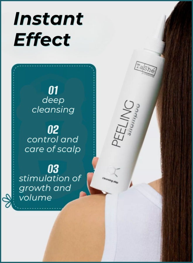 Deep Scalp Cleansing Peeling Gel Shampoo, Anti Dandruff Hair Shampoo with Menthol, AHA Acids & Zinc PCA - Nourishes, Restores Balance & Volume, Stimulates Hair Growth, 300ml