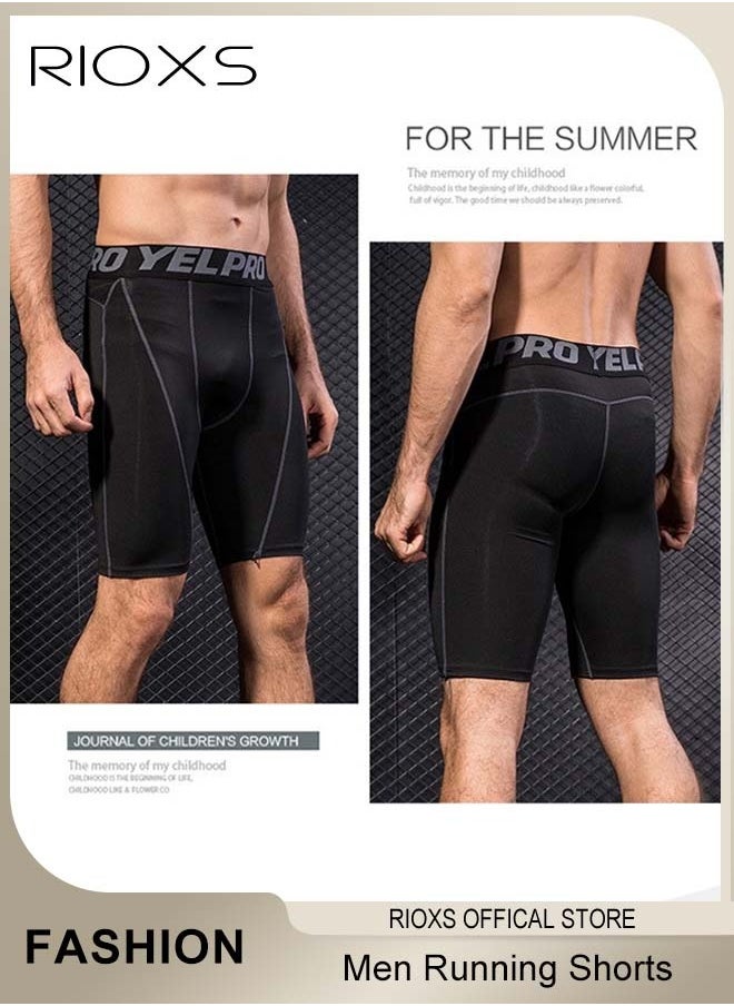 Men's Athletic Compression Shorts, Tight Breathable Quick-Drying Stretch Short Pants, Fitness Running Training Sports Shorts, Comfortable Running Tights Shorts, Made of Moisture-Wicking Material