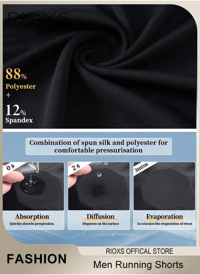 Men's Athletic Compression Shorts, Tight Breathable Quick-Drying Stretch Short Pants, Fitness Running Training Sports Shorts, Comfortable Running Tights Shorts, Made of Moisture-Wicking Material