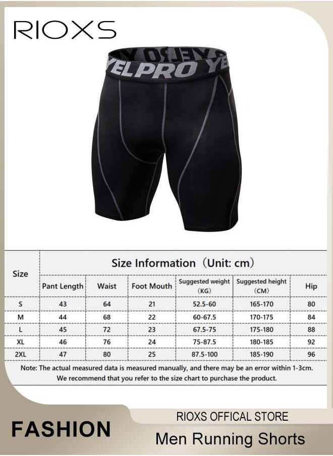 Men's Athletic Compression Shorts, Tight Breathable Quick-Drying Stretch Short Pants, Fitness Running Training Sports Shorts, Comfortable Running Tights Shorts, Made of Moisture-Wicking Material