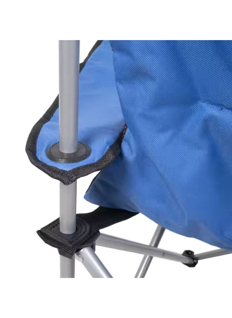 Large Outdoor Chair Padded High Back Durable Foldable Beach Chair with Bag Cup Holder for Outdoor Pool Picnic Camping Travel Fishing Lawn Supports Up to 140 KG 300 LBS