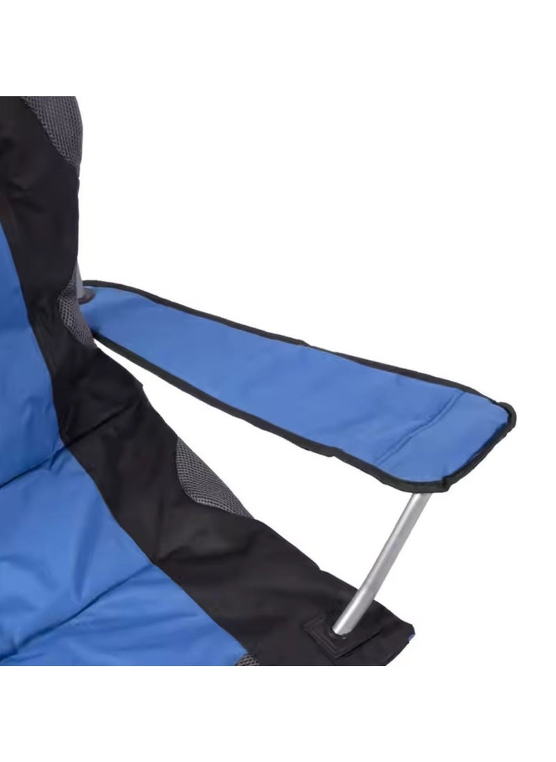 Large Outdoor Chair Padded High Back Durable Foldable Beach Chair with Bag Cup Holder for Outdoor Pool Picnic Camping Travel Fishing Lawn Supports Up to 140 KG 300 LBS