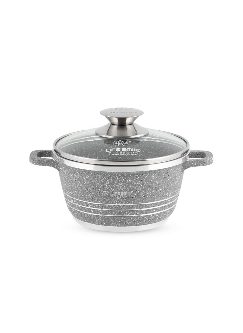 Non Stick Stock Pot - Aluminum Soup Pot with T.Glass Lid - 100% PFOA and PTFE Free