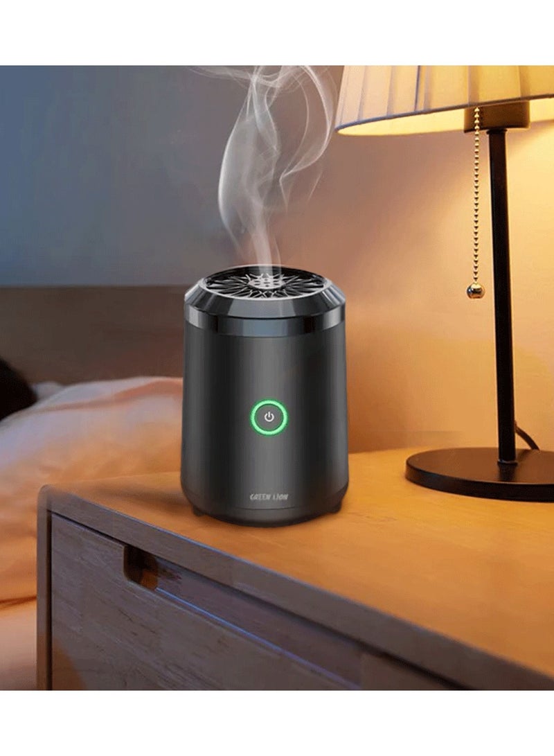 Mini Bakhour 2 Rechargable Incense Burner / Bukhour / Luxury Scent  / Auto Off Feature / Type-C Charging / Compact & Portable / 10-15 Times Working Capacity / Accompanied by Fragrance / 2000mAh Battery - Black