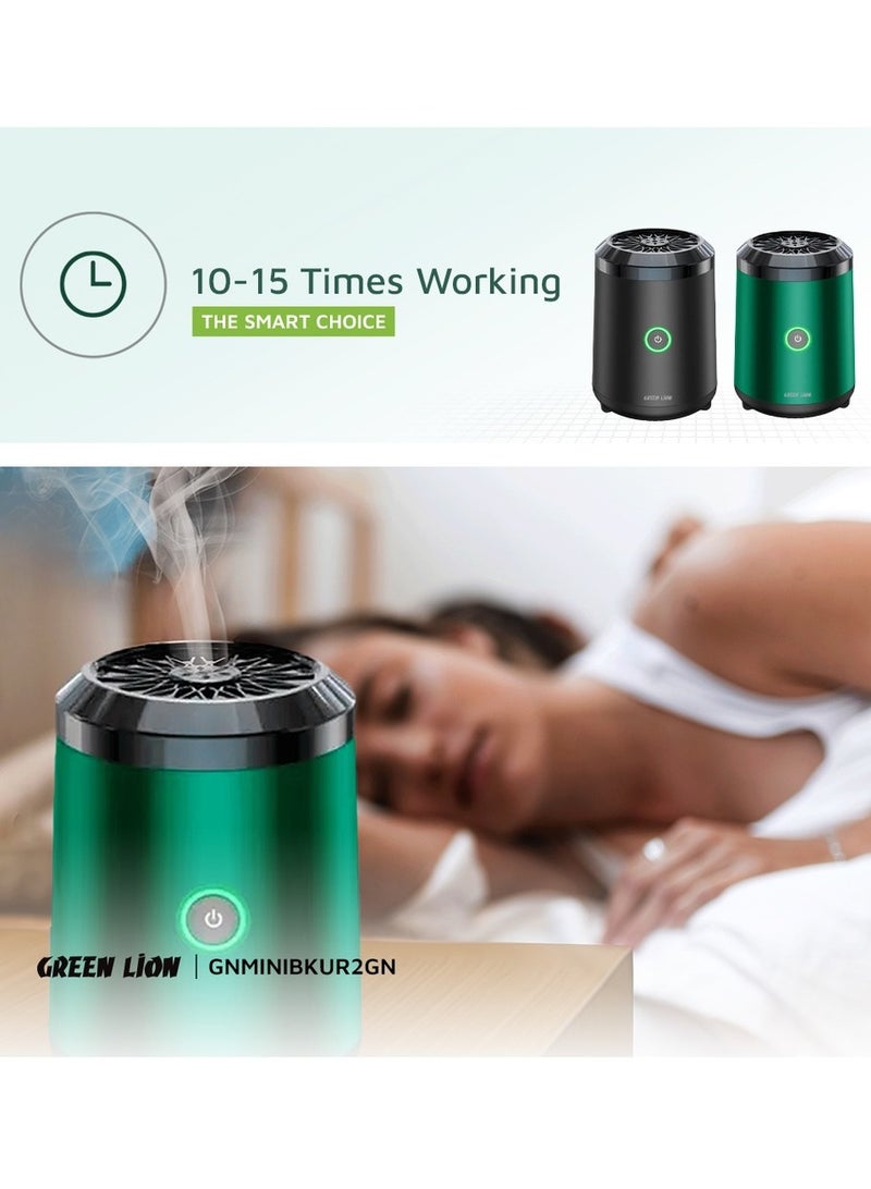 Mini Bakhour 2 Rechargable Incense Burner / Bukhour / Luxury Scent  / Auto Off Feature / Type-C Charging / Compact & Portable / 10-15 Times Working Capacity / Accompanied by Fragrance / 2000mAh Battery - Black