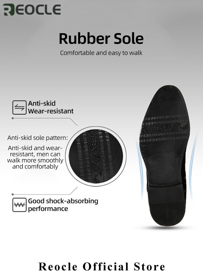 Men's Leather Shoes Patent Loafers Dress Business Leather Shoes Pointed Faux Leather Shoes Driving Leather Oxford Shoes for Men