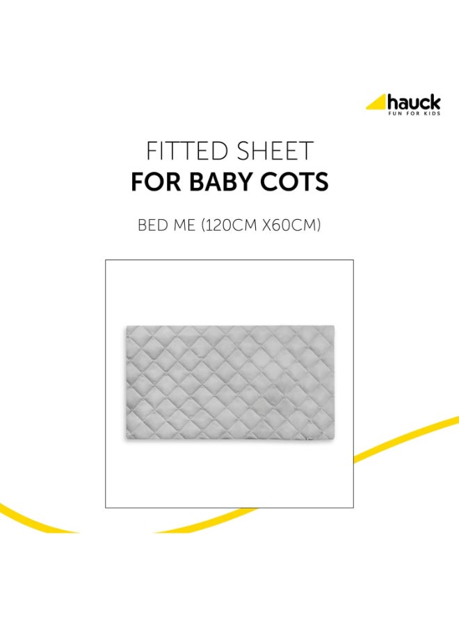 Bed Me Mattress Sheet And Protector, White 120Cm X 60Cm Universal Fitting For Travel Cots And Beds, Soft Fitted Sheets, Machine Washable