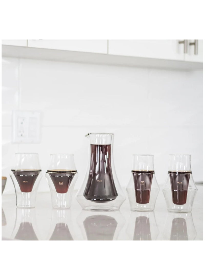 Evoke Coffee Carafe, Double-Walled Hand-Blown Borosilicate Glass, Precision Pouring - 600ml