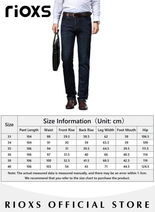 Men's Jeans Pants Straight Fit Tapered Leg Skinny Jean For Work And Casual