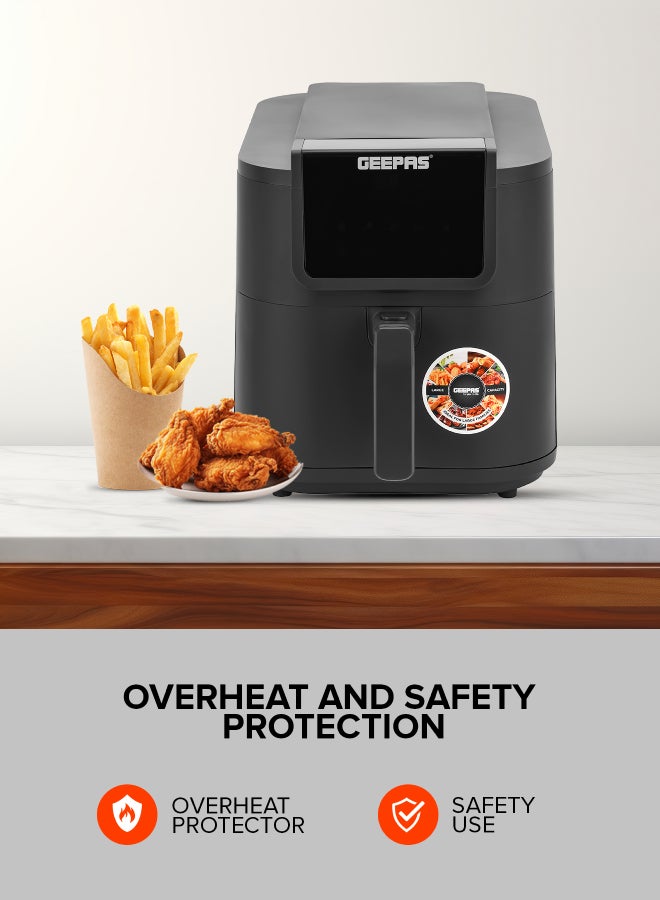 8 L Stainless Steel Digital  Air Fryer 2000 W | Led Display Oil Free Cooking, 60 Min Timer, Temperature 70-200 Degree Celsius| 6 Preset Programs, Ideal for Fries, Steak, Chicken, Sausage, Bread, etc. | Dishwasher Safe | 2 Years Warranty 8 L 2000 W GAF37534T Silver